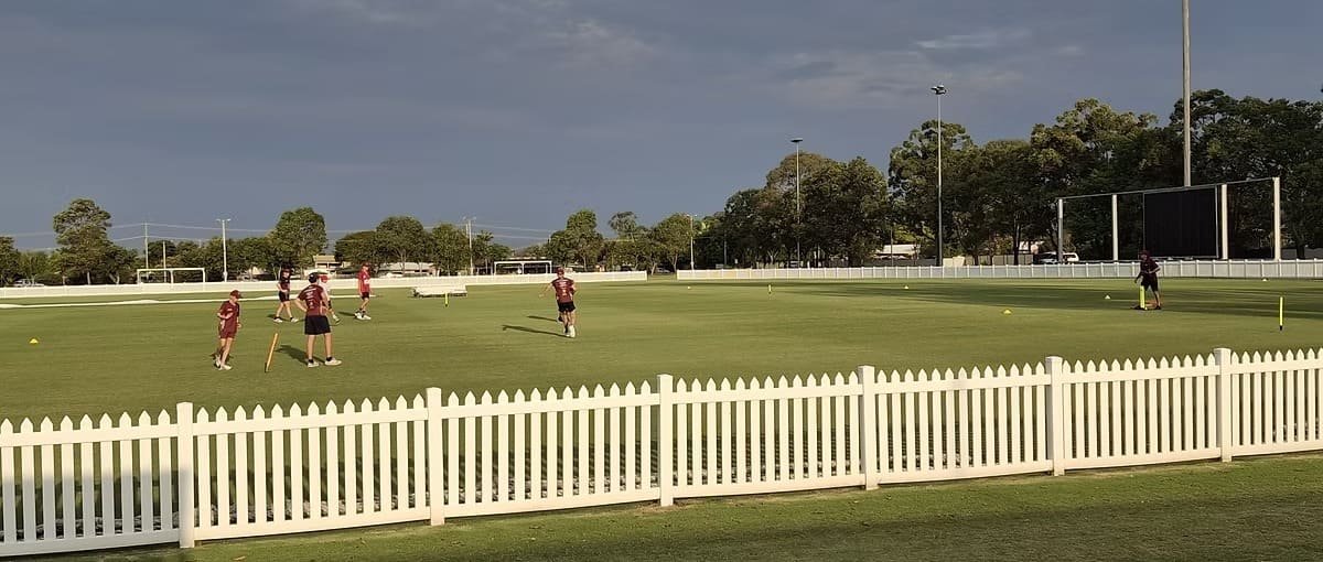 Caboolture Snakes players training on the oval